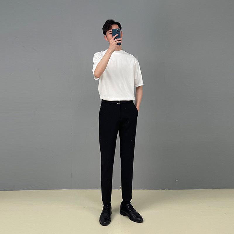 Áo Thun Tay Ngắn Cổ Cao Thời Trang Mùa Hè Cho Nam TTE205