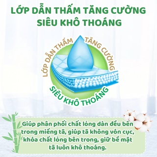 Tã/bỉm dán Molfix Thiên nhiên Jumbo M (6kg - 11kg) - Gói 48+6 miếng