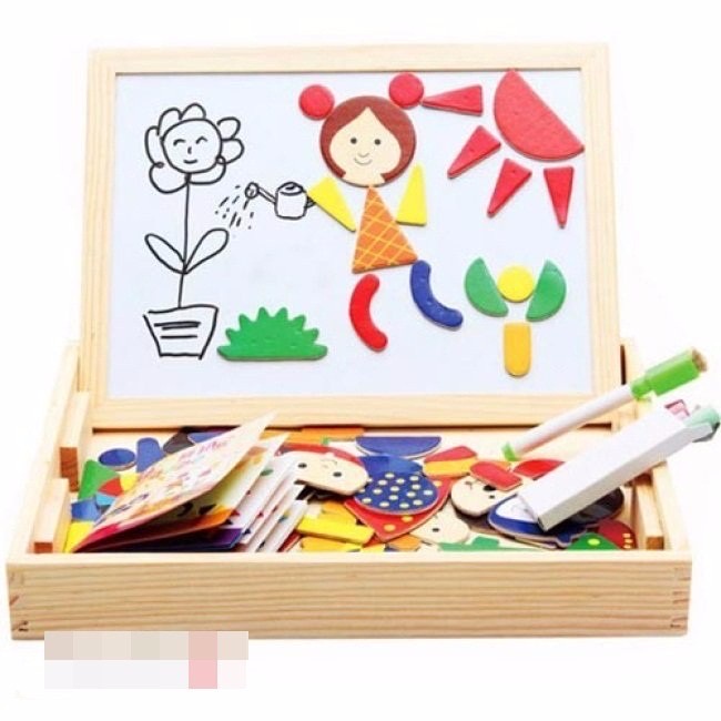 Ghép hình nam châm cho bé, bộ ghép hình gỗ nam châm con vật