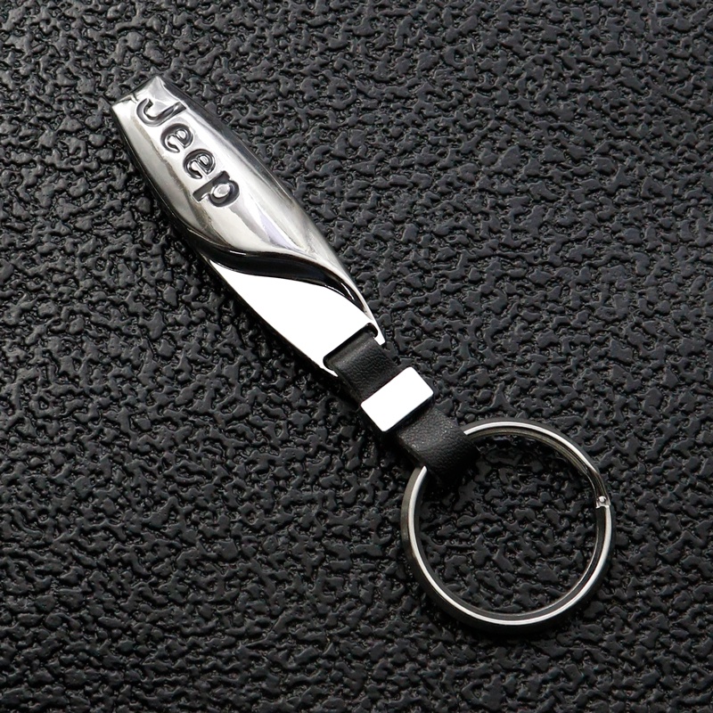 1 Móc Khóa Kim Loại Hình Logo Giọt Nước Màu Bạc Cho JEEP Grand Cherokee Commandere Wrangler Compass Patriot