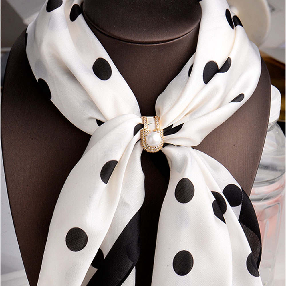 Kẹp giữ khăn choàng đính ngọc trai nhân tạo thời trang cho nữ