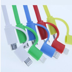 Cáp sạc USB 2 trong 1 (Android+ Iphone) 22cm