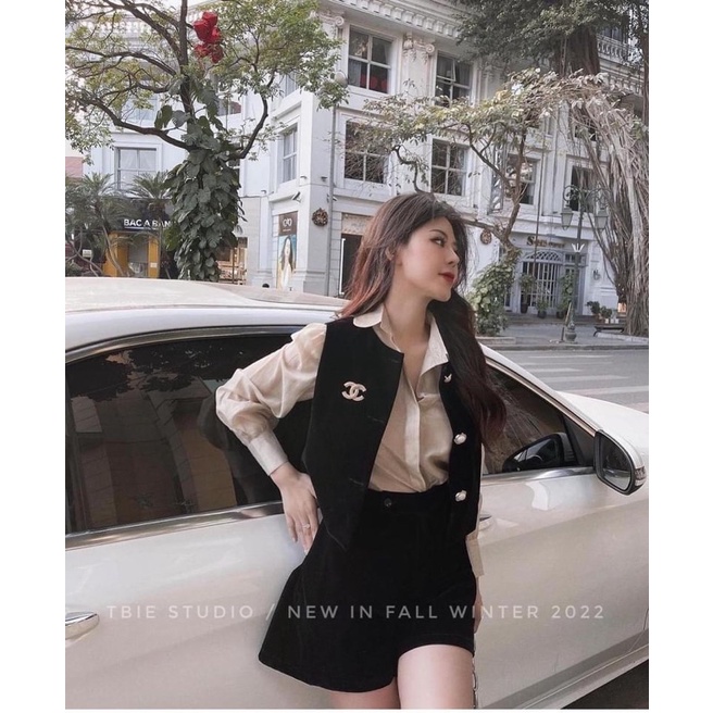 THUYBIESHOP | Set áo tơ kèm set nhung