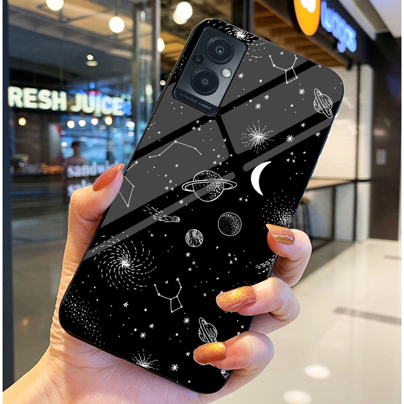 Ốp Lưng OPPO RENO 7 4G, RENO 7 5G, RENO 7Z 5G Ốp kính bóng cao cấp Phi Hành Gia