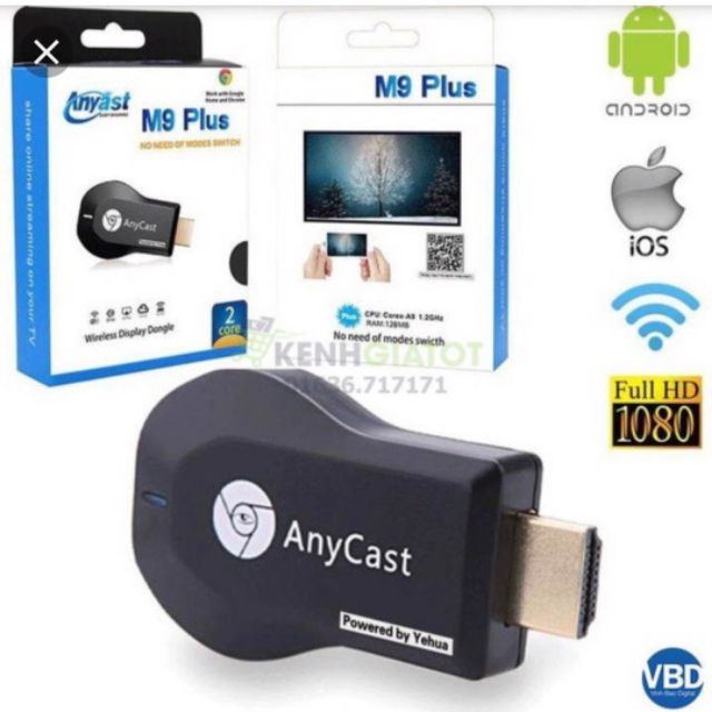 Bộ kết nối HDMI không dây AnyCast M9 plus cho IOS, Android