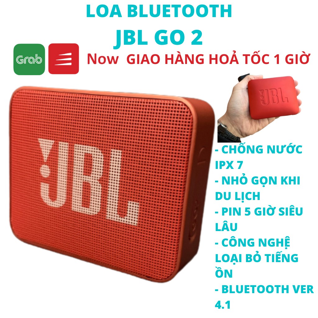 [Mã 2404EL10K giảm 10K đơn 20K] Loa Bluetooth JBL Go 2 - 3.1W, FULLBOX NEW 100%, Chống nước tiêu chuẩn IPX7