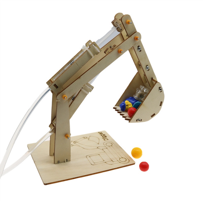 Máy Xúc Thủy Lực Hoàn Toàn Bằng Gỗ Đồ Chơi Stem dành cho trẻ em