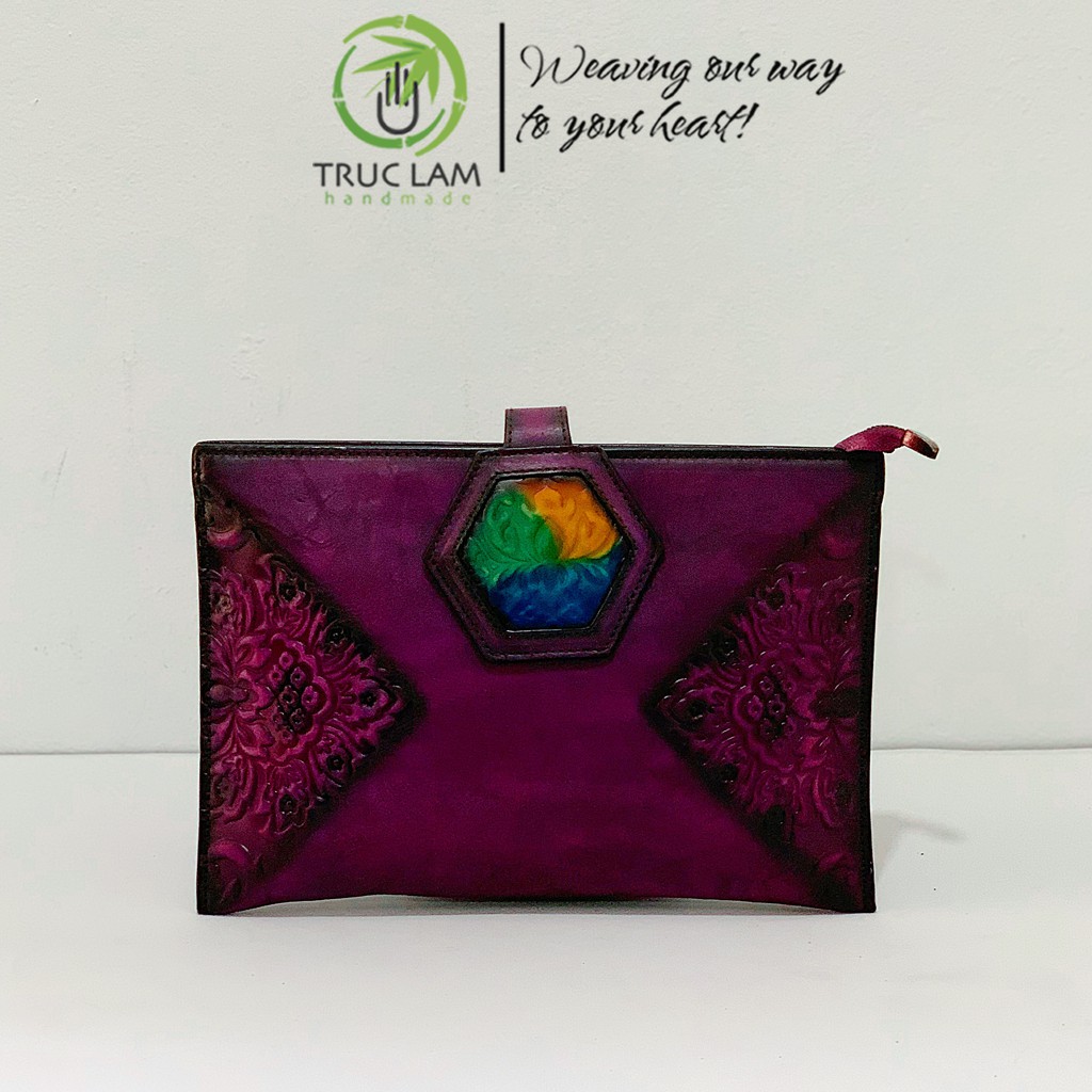 Ví Clutch Dự Tiệc Thời Trang Nữ Cầm Tay Da Thật Cao Cấp Trúc Lâm Handmade.