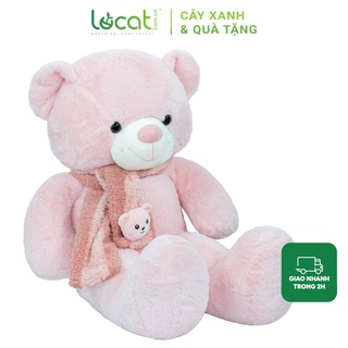 Gấu bông size lớn teddy hồng khăn mặt gấu, thú nhồi bông cỡ to làm quà tặng sinh nhật dễ thương