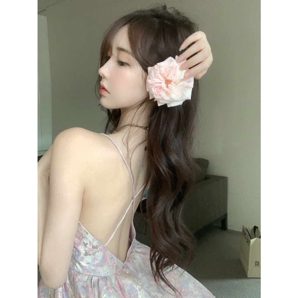 Đầm nữ vạt bí hai dây hở lưng tiểu thư Ulzzang AK3006