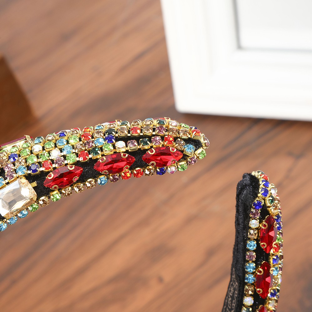 Băng Đô Cài Tóc Đính Đá Lấp Lánh Phong Cách Retro