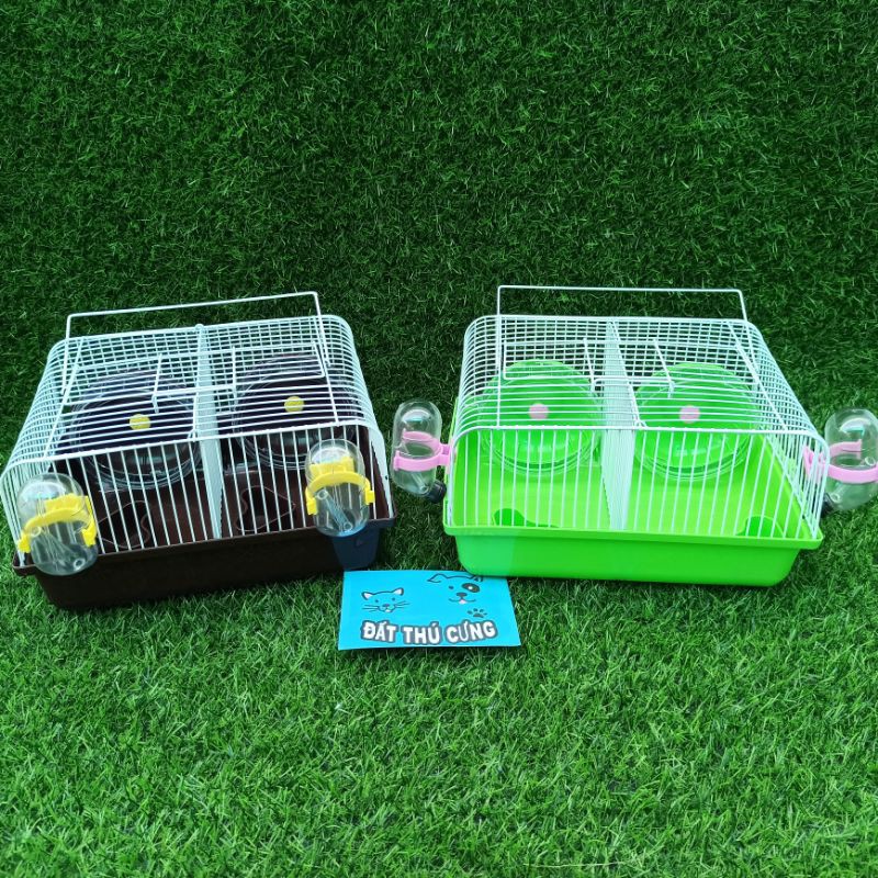 Lồng chuột Hamster 2 ngăn Full phụ kiện