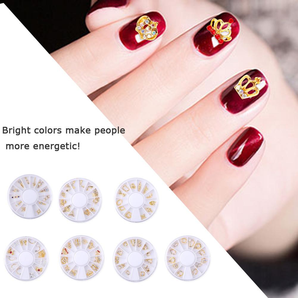 Deceble 1 Bag Nail Art Glitter Stickers Alloy Diamond Hollow Out Nail Decoration