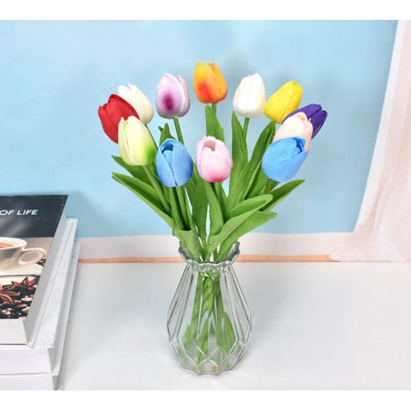 (BỀN ĐẸP) HOA TULIP phụ kiện trang trí chụp ảnh siêu xinh. hoa giả decor đạo cụ trang trí chụp ảnh