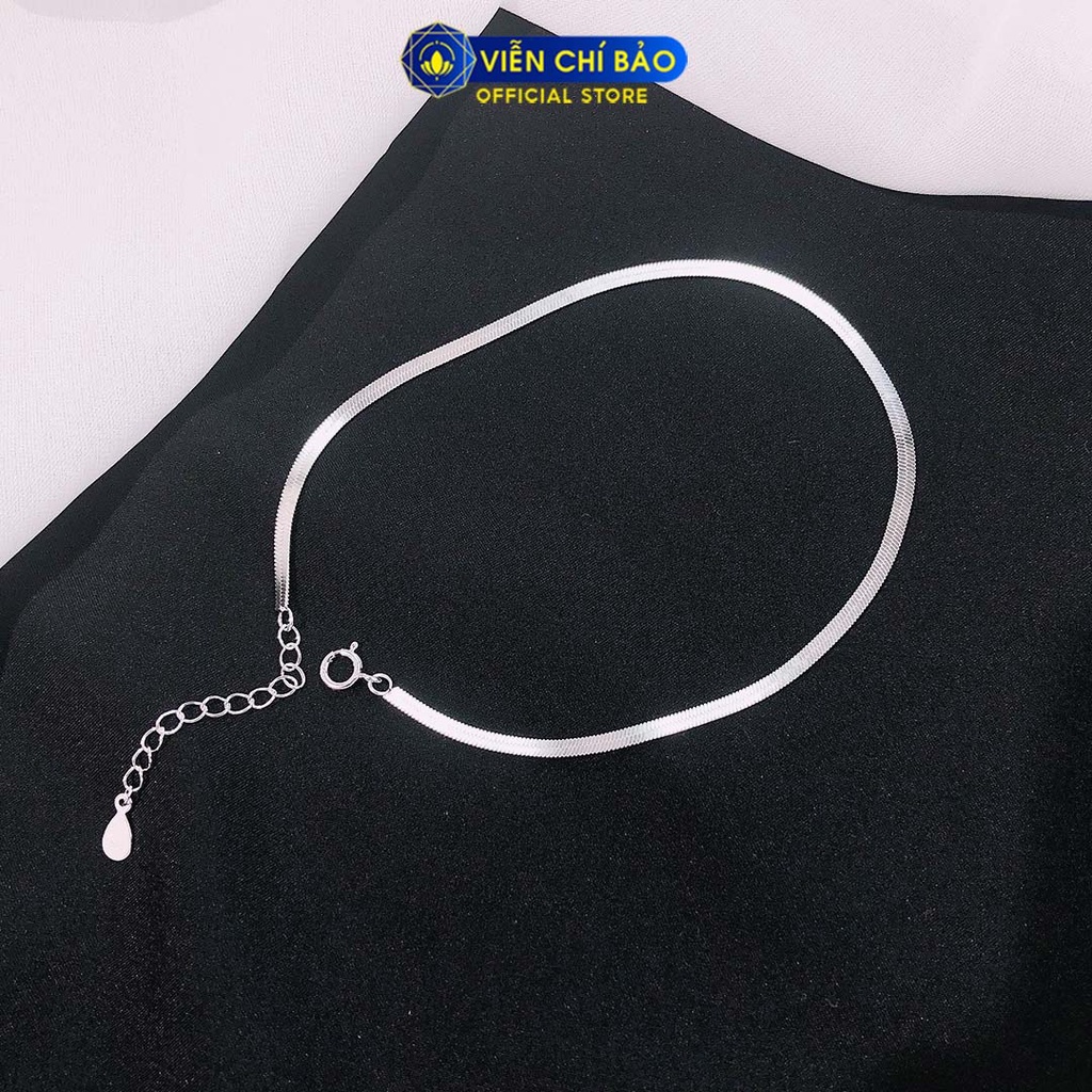Lắc chân nữ basic trơn chất liệu bạc 925 thời trang phụ kiện trang sức nữ thương hiệu Viễn Chí Bảo L400664