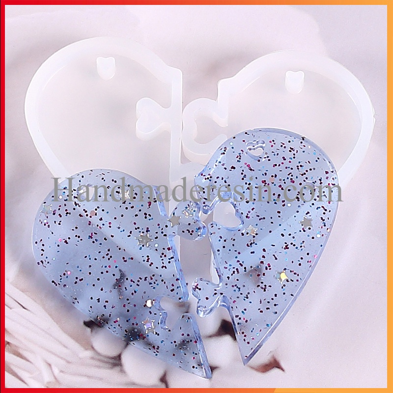 Cặp Khuôn Silicon 2 Mảnh Ghép Trái Tim