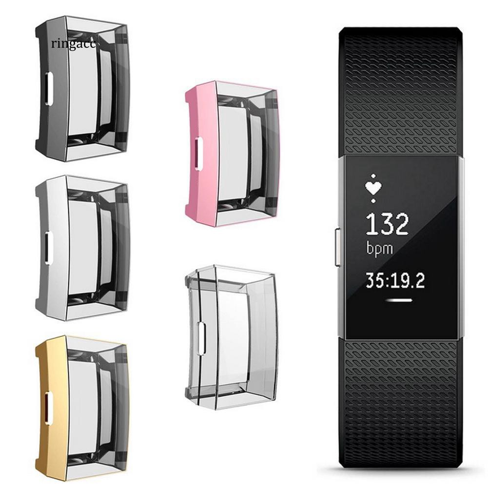 Ốp bảo vệ màn hình đồng hồ thông minh siêu mỏng từ nhựa TPU cho Fitbit Charge 2