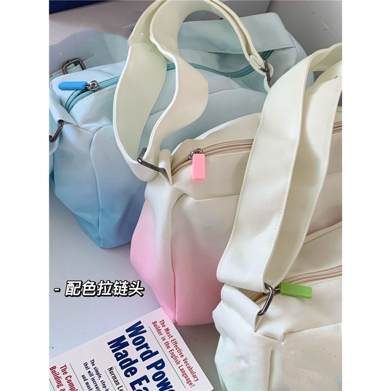 Túi Xách Canvas Màu Gradient Phong Cách Nhật Bản