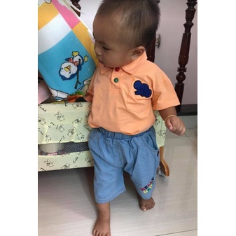 Set Áo Polo Trẻ Em Và Quần Denim Cho Size Từ 1-4 Tuổi S1158