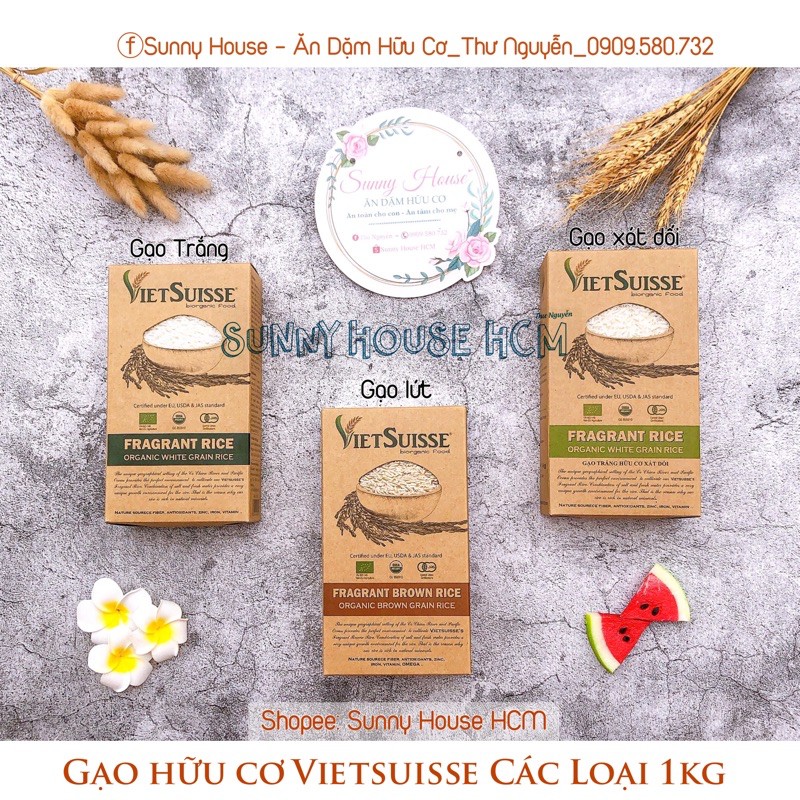 Gạo hữu cơ ST25 Vietsuisse 1kg các loại (Date 2023)