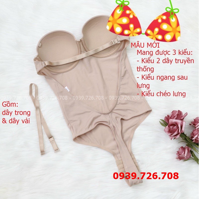 [VỀ HÀNG] Bộ đồ lót liền thân❤️Áo ngực liền thân Bodysuit nữ sexy Jumpsuit mặc đầm váy hở lưng,ngực xẻ sâu-đen trắng da