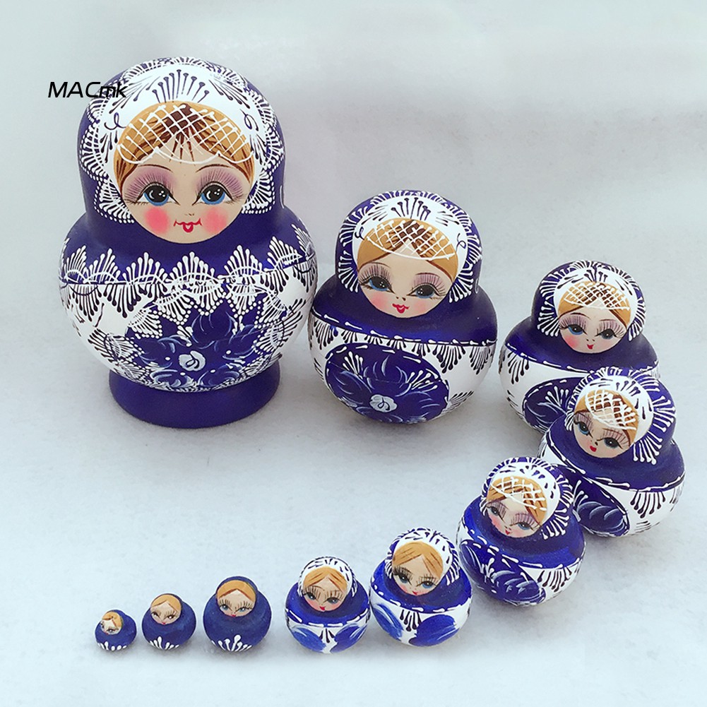 Set 10 Búp Bê Nga Matryoshka Bằng Gỗ