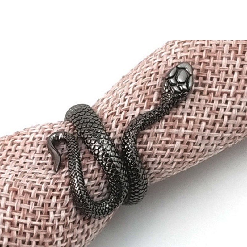 Nhẫn Hình Rắn Mạ Bạc Thời Trang Cá Tính Có Thể Điều Chỉnh Cho Nam Nữ