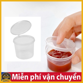 Bộ 100 Hủ nhựa làm bánh flan caramen rau câu sữa chua đựng slime ---(hộp flan có nắp)