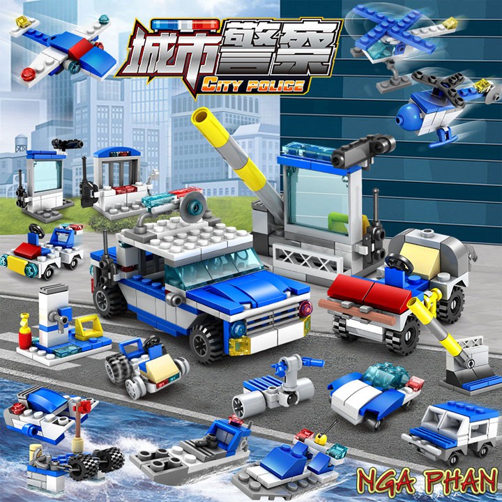 Trạm Cảnh Sát 305 Chi Tiết 16 Trong 1 City Lego Kazi Đồ Chơi Xếp Hình Lắp Ráp