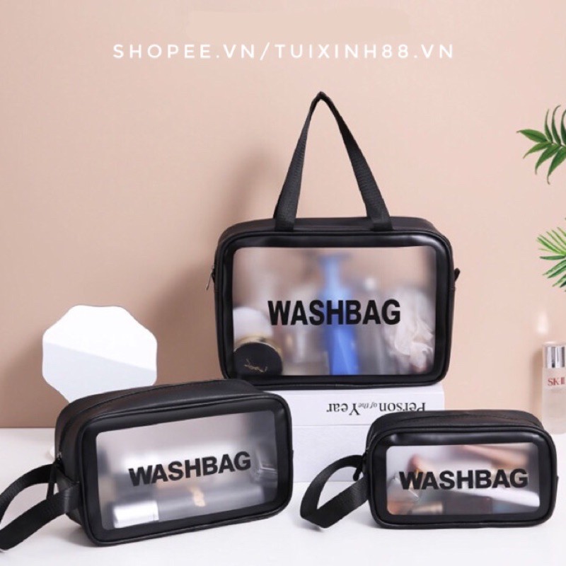 Túi Đựng Mỹ Phẩm Đồ Cá Nhân Washbag Trong Suốt Chống Thấm Nước Tiện Lợi Nhiều Kích Thước