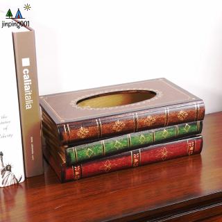 Hộp gỗ đựng khăn giấy hình cuốn sách phong cách cổ điển