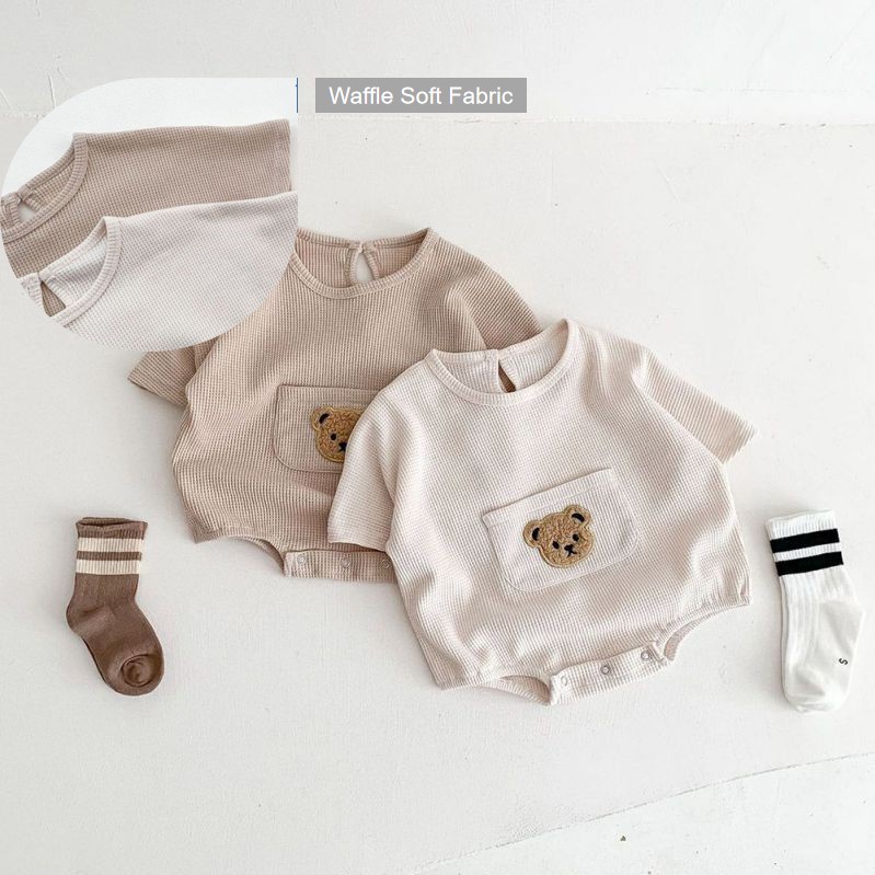 Bộ Áo Liền Quần Tam Giác Thoáng Khí In Họa Tiết Hoạt Hình Dễ Thương Cho Bé Trai Và Gái