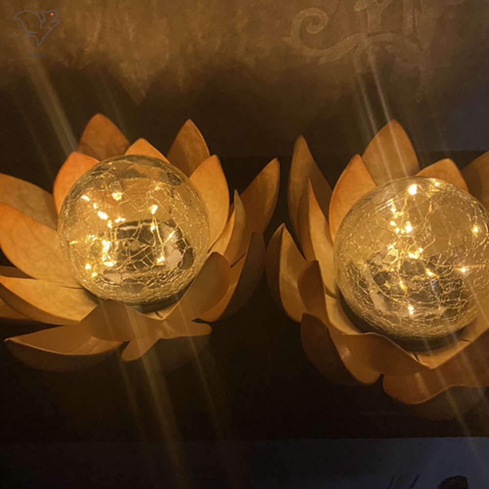 Đèn LED Năng Lượng Mặt Trời Chống Nước Hình Hoa Sen Trang Trí Sân Vườn
