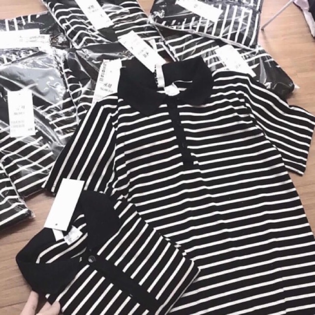 Váy cotton kẻ body