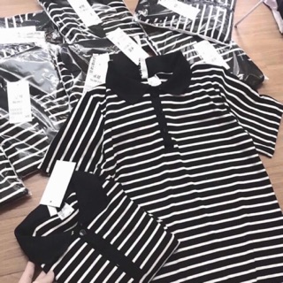 Váy cotton kẻ body