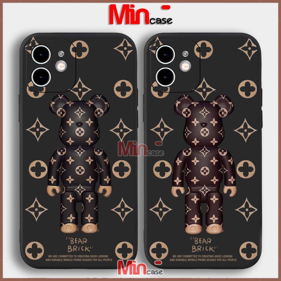 Ốp lưng iPhone Gấu Beabrick cạnh viền vuông silicon mềm dẻo cho iphone 6/6s/7/8/X/XS/XR/11/12/13 Pro Plus Max cute