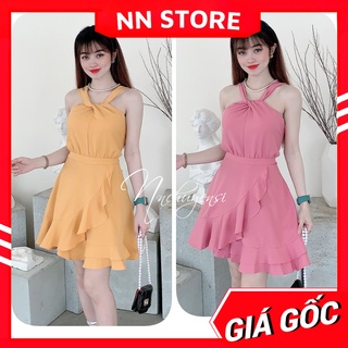 ĐẦM XOẮN CỔ PHỐI TÙNG CỰC XINH MT1894 ⚡ẢNH THẬT⚡HÀNG ĐẸP⚡ĐẦM CỔ YẾM THẮT EO
