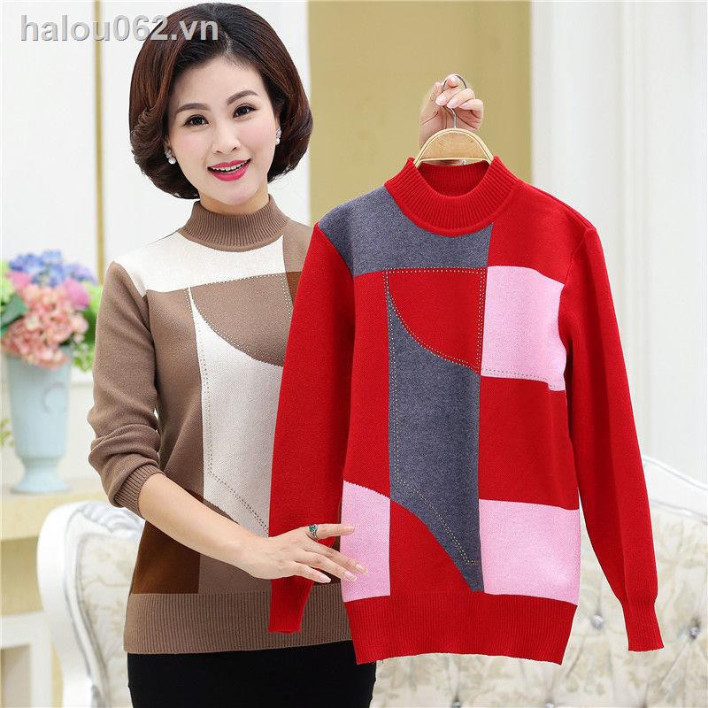 Áo len dáng rộng thời trang thu đông cho phụ nữ trung niên từ 40-50 tuổi
