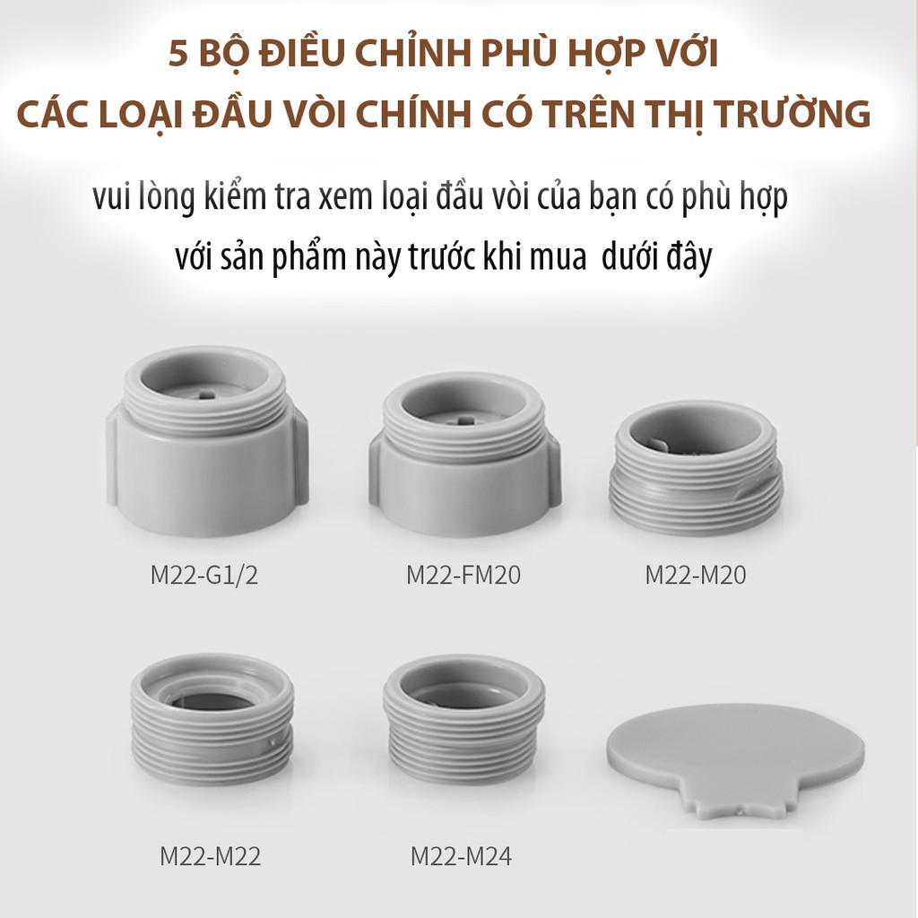 Đầu vòi tăng áp xoay 360 Xiaomi Diiib DXSZ001-1 đầu vòi rửa chén tạo bọt tiết kiệm 1/2 nước - Minh Tín Shop