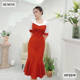Đầm đuôi cá phối cổ vuông BEMINE MT5519