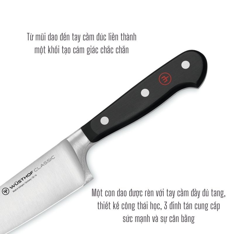 Dao bếp dao thái thịt Wusthof Classic nhập khẩu chính hãng từ Đức chất liệu thép không gỉ cao cấp 16cm