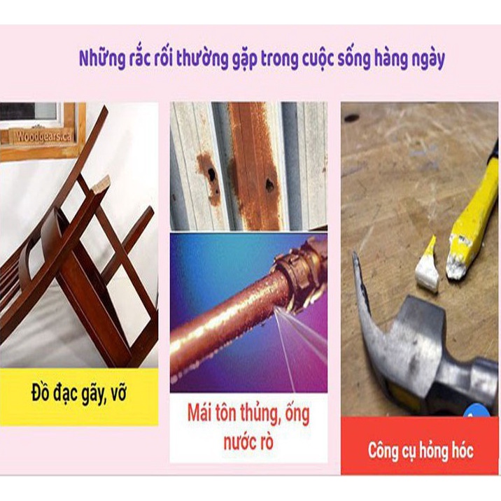 Keo dán siêu dính đa năng dán sắt, gỗ, thủy tinh, sành sứ tiện lợi nhân đôi kết dính kể cả bề mặt ướt