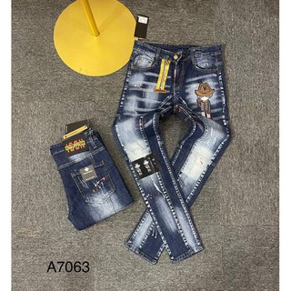 Quần bò biker nam khoá lệch ống côn,quần jean  cao cấp vải co dãn nhẹ cực bền màu,giá rẻ nhiều mẫu Hot New 2021 Mã S308