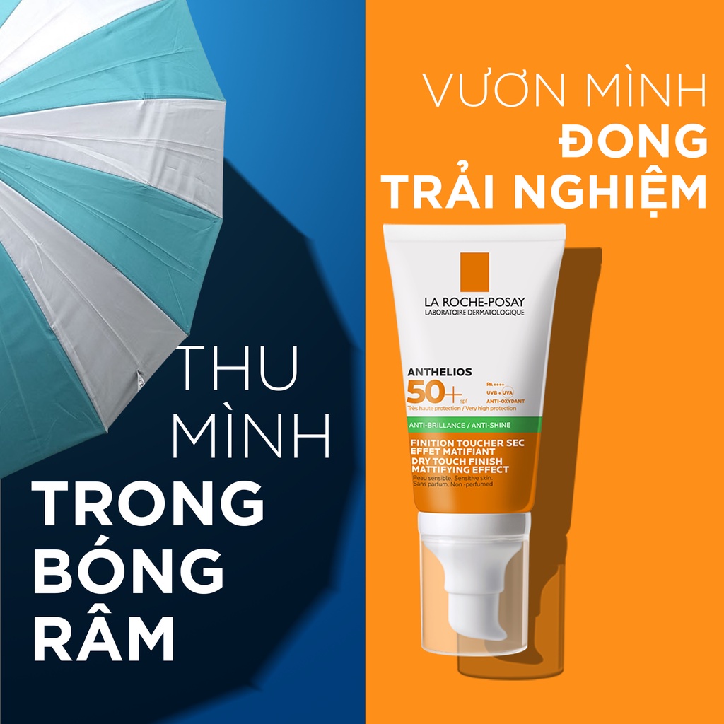 Kem chống nắng La Roche-Posay Anthelios Dry Touch 50ml giúp kiểm soát bóng nhờn & bảo vệ da trước tia UVB UVA SPF 50+