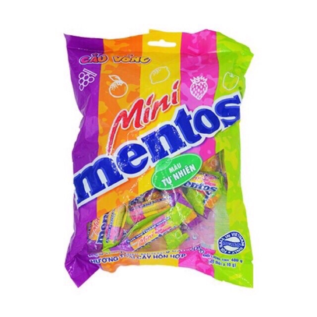 Kẹo Mentos Mini Hương Trái Cây 7 Sắc Cầu Vồng 480gr