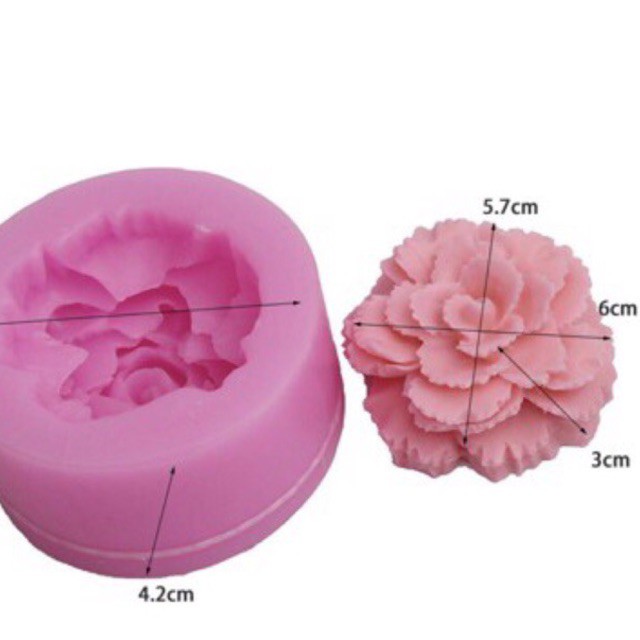 Khuôn silicon hoa cẩm chướng 5cm
