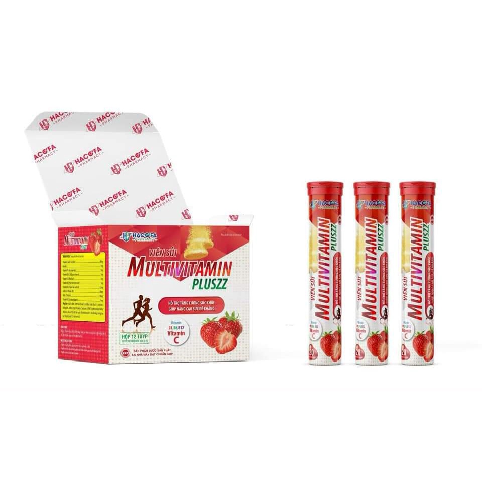 Viên Sủi tăng sức đề kháng multivitamin.vitamin c cho bé người lớn PLUSZZ vị cam 20 viên 4 gam