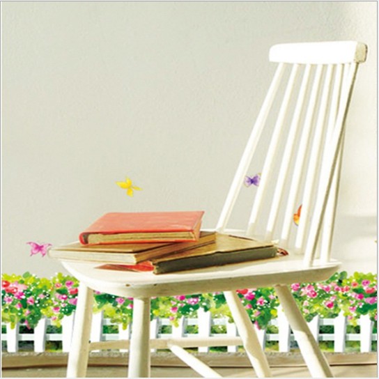 Decal dán chân tường hoa hồng tỉ muội