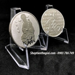 Xu Thần Tài Mạ Kim Loại Bạc - Tặng kèm Túi Gấm Đỏ - Quà tặng dịp tết 2020 - TMT Collection