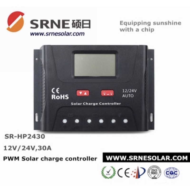 Sạc điều khiển PWM 30A tự động 12/24V HP2430